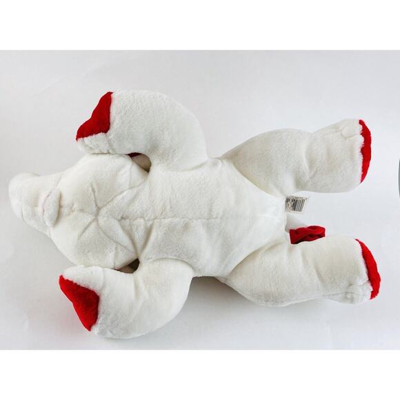 Vintage Commonwealth Toy Co Plush White Elephant w Red Heart Holiday Laying Tags - Picture 11 of 12